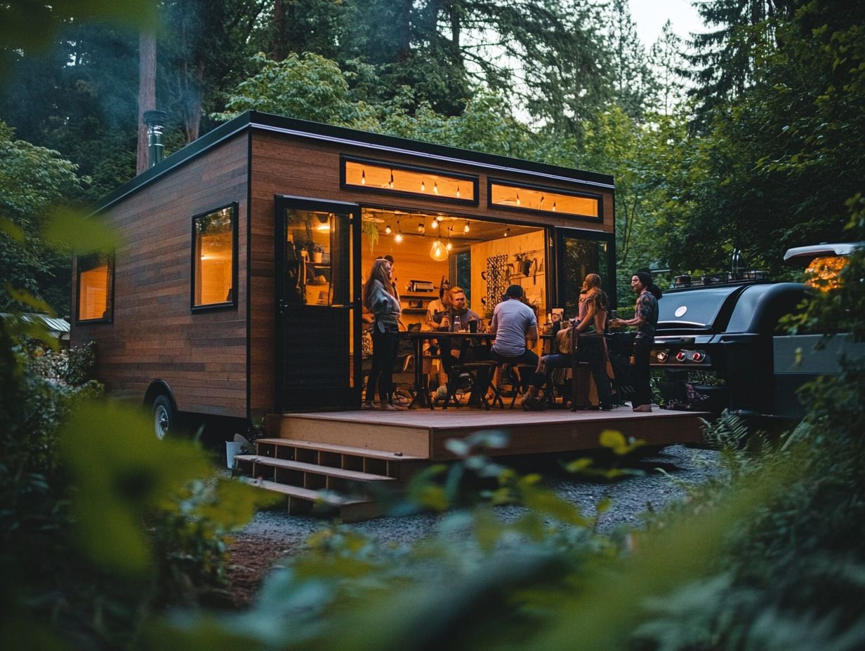 An infographic illustrating the key takeaways of tiny house living