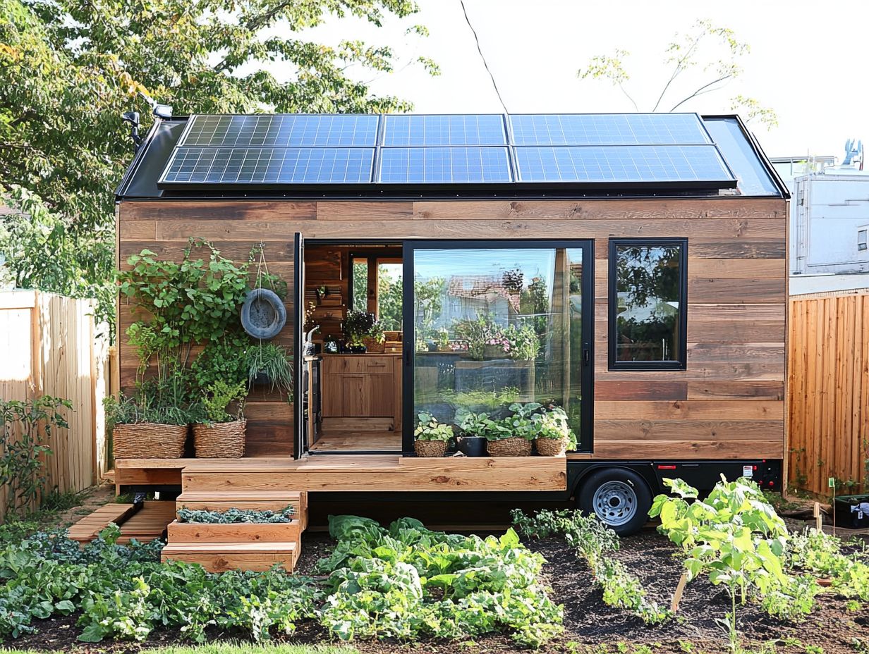 Vibrant sustainable design practices for tiny houses.