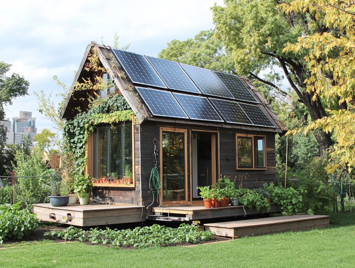 Solar panels and sustainable energy sources for tiny homes