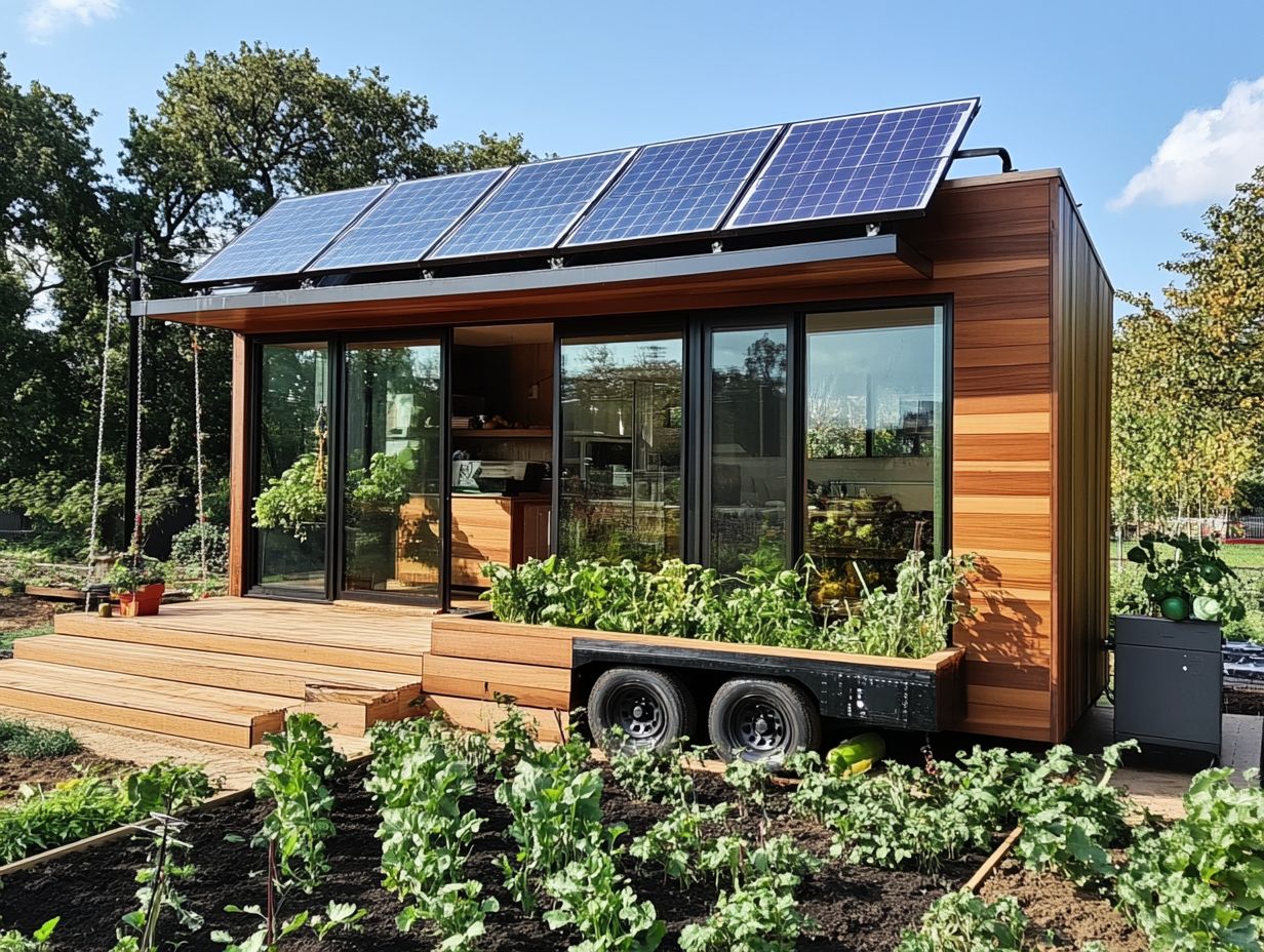 Visual representation of key takeaways about sustainable design for tiny houses.