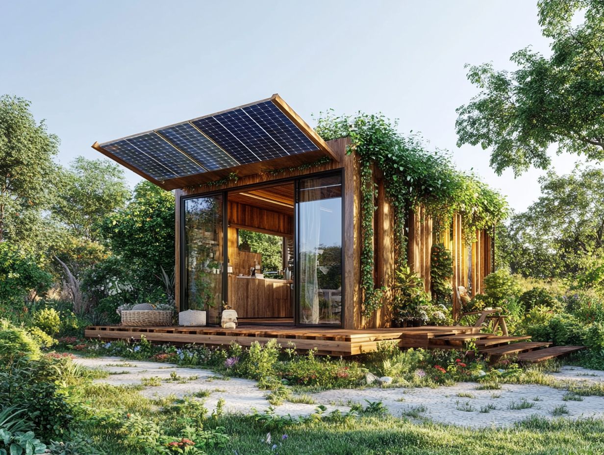 A tiny home showcasing innovative eco-friendly design techniques.