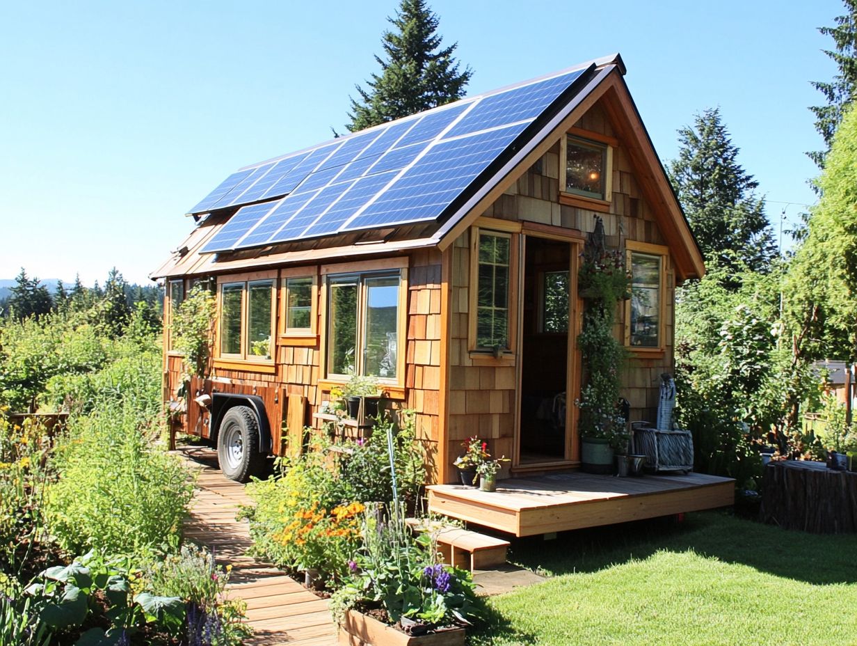 Visual representation of sustainable materials used in modern tiny housing