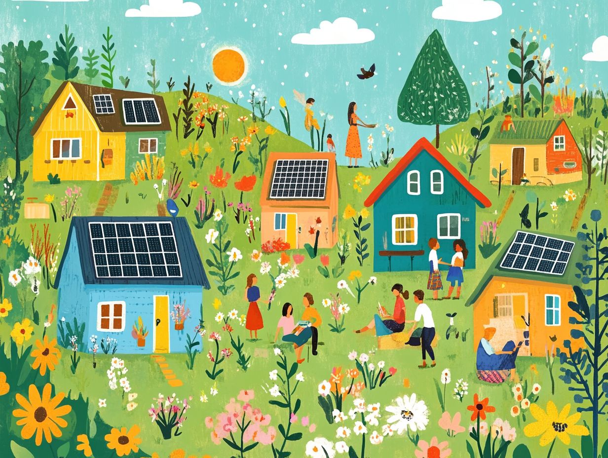 Infographic showing key takeaways of sustainability in tiny house communities.