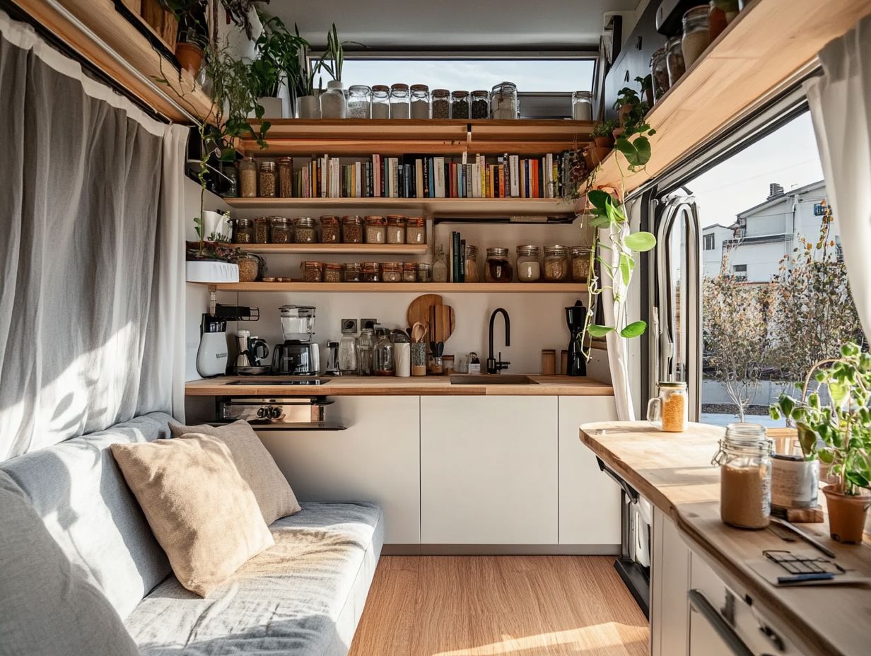 Example of efficient furniture layout in a tiny home