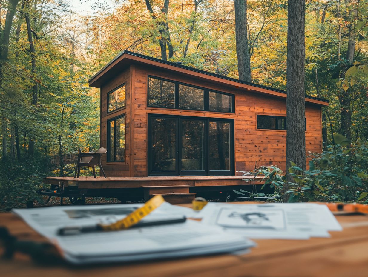 A visual guide on researching local regulations for tiny home builders.