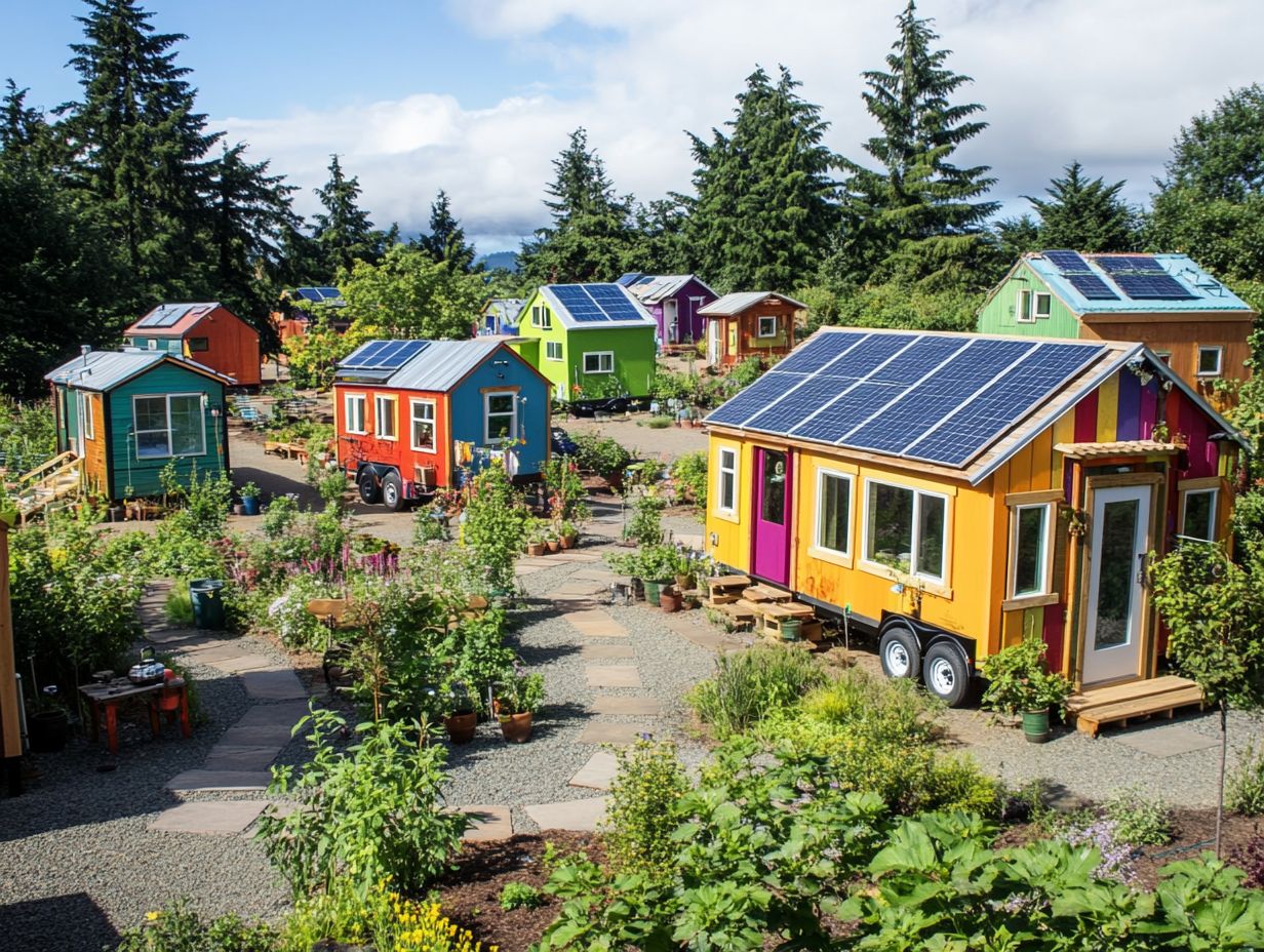 An overview of a tiny house community showcasing sustainable living.