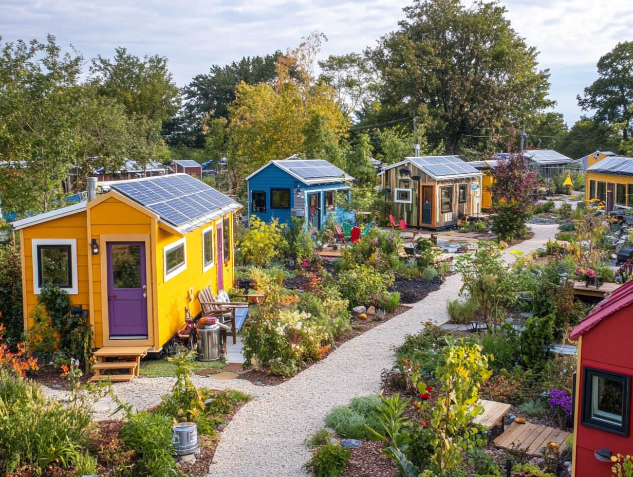 A tiny house community showcasing eco-friendly living