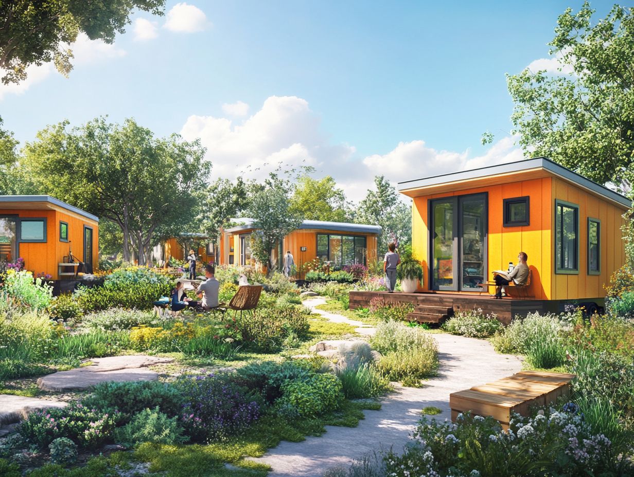 What are tiny house communities and how do they promote mental health benefits?