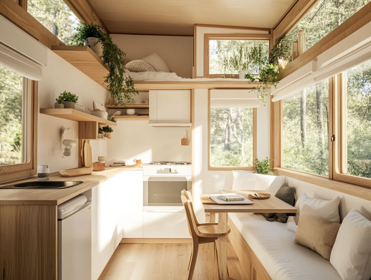 What are some important design elements to consider for a comfortable and functional tiny house?