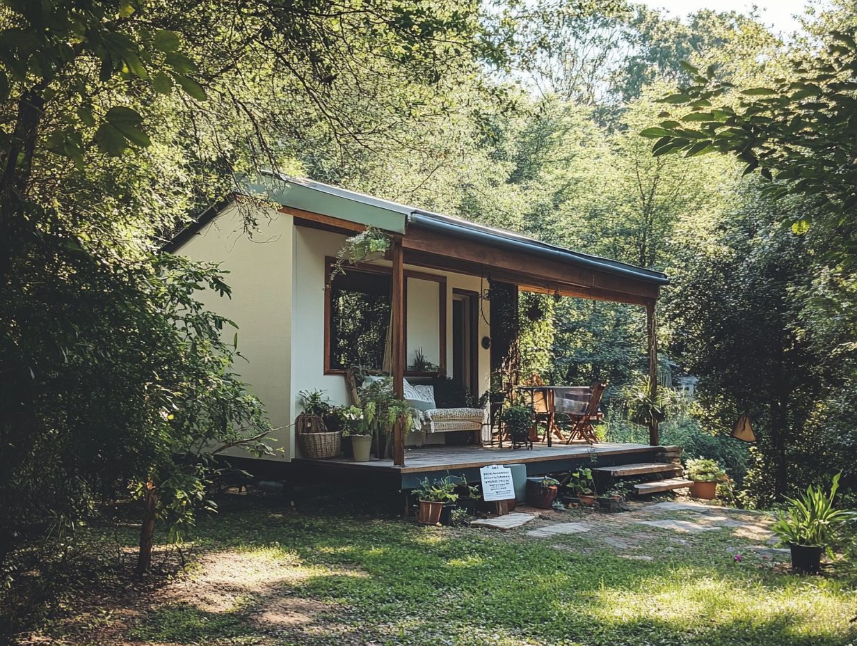 A collage of frequently asked questions about tiny houses.