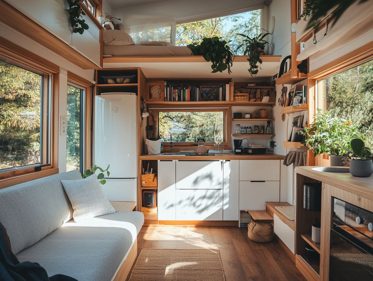 Visual representation of built-in storage solutions in a tiny home