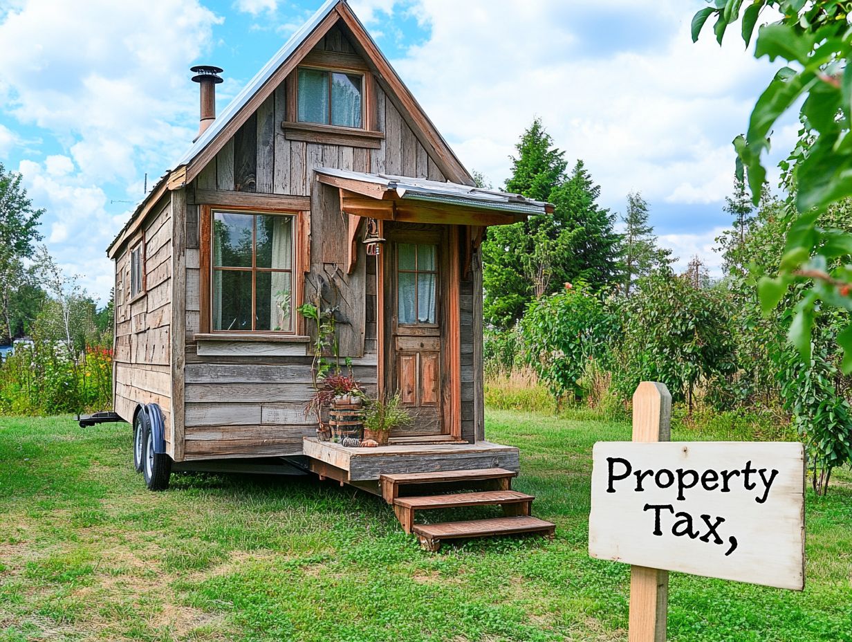 Visual summary of key takeaways on property taxes for tiny houses