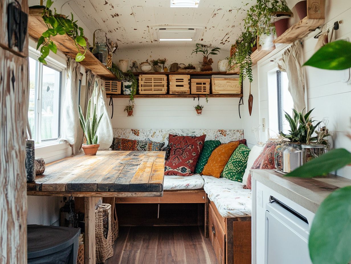 A beautiful example of sustainable and eco-friendly design in a tiny house interior.