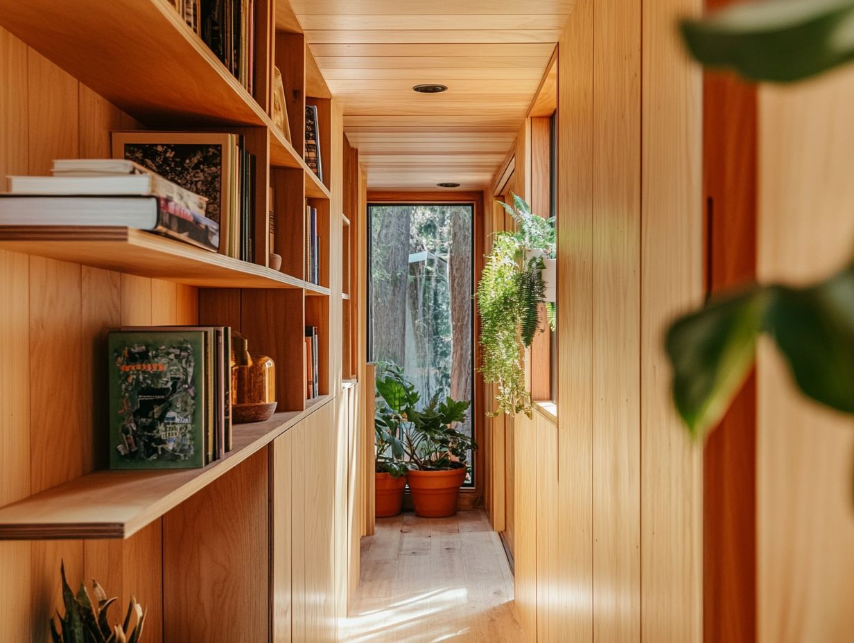 Image showing key takeaways about utilizing hallways in tiny house design.