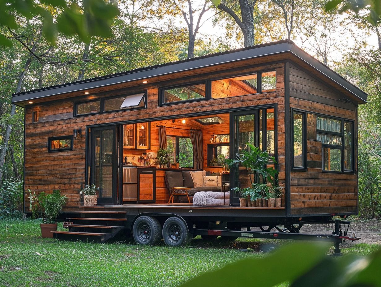 A detailed view of a tiny house under construction, showcasing eco-friendly materials.