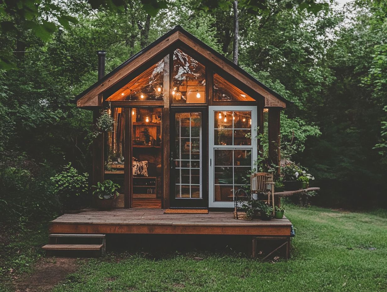 A cramped tiny house interior demonstrating limited space.